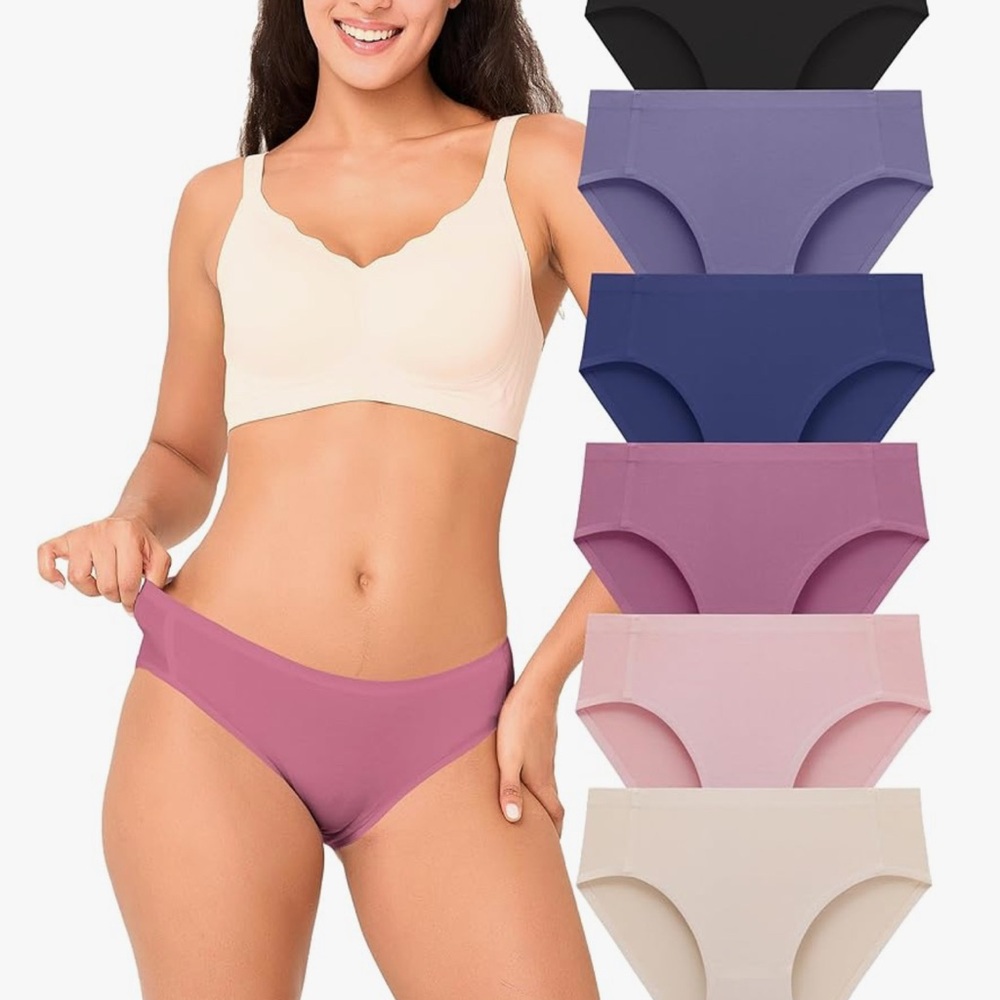 BAMBOO Women's Panties Set - Black, Purple, Blue, Pink, Cream